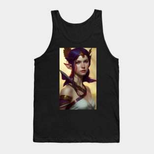 Pretty Fantasy Elf Purple Hair Artwork Tank Top